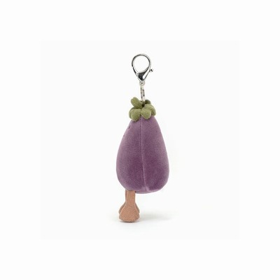Jellycat Vivacious Vegetable Aubergine Bag Charm UK | 79351DXNL